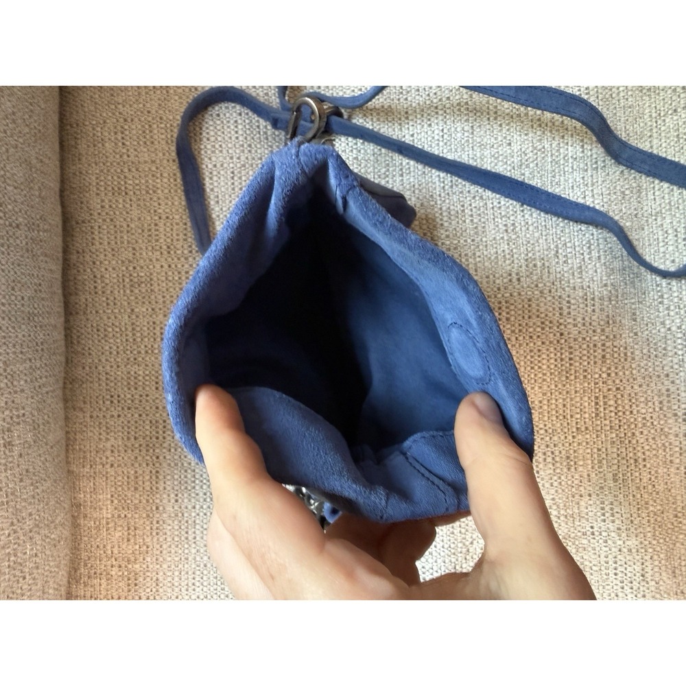 Free People Charlie Chain Crossbody Bag in Blue Suede Leather - Picture 5 of 9